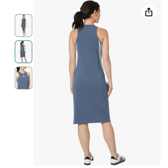 Adidas Blue Future Icon 3-Stripes Dress - Picture 3 of 9